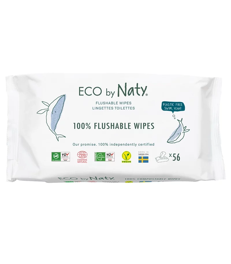 Naty – Lingettes humides jetables dans les toilettes