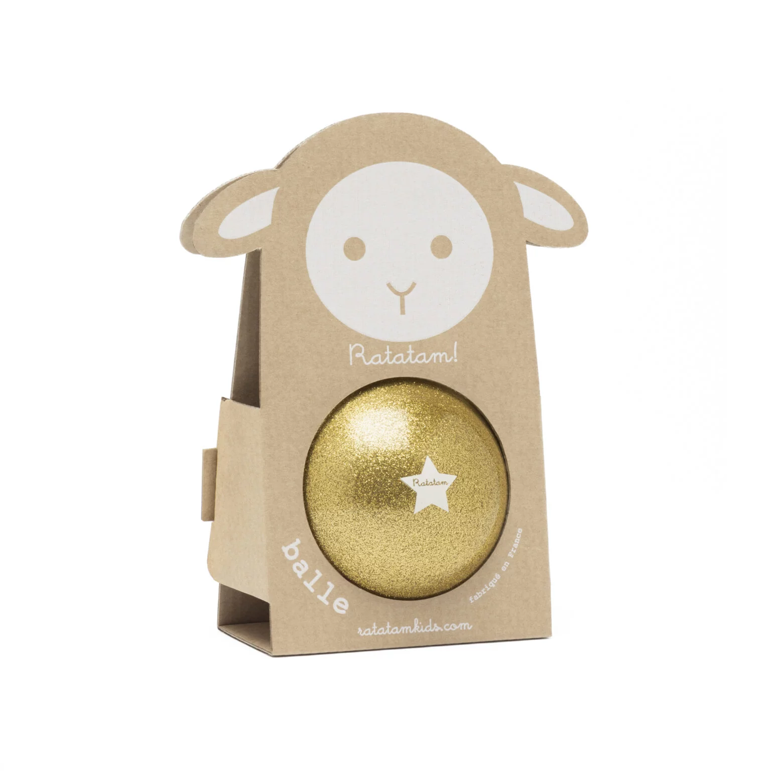 Ratatam – Ballon mouton 10 cm – Doré pailleté – Image 6