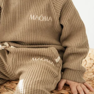 Ensemble gaufré à 2 pièces manches longues pour enfant - Olive