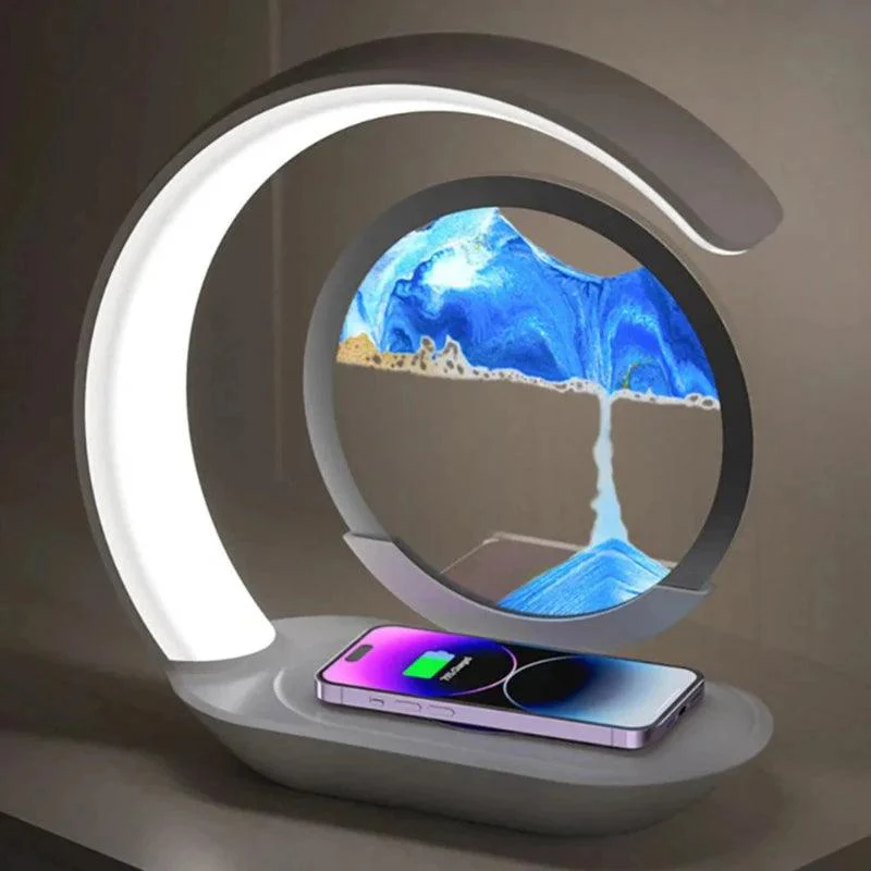 Lampe Avec Chargeur Téléphone Sable Mouvant