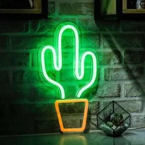 Lampe Cactus Néon Murale