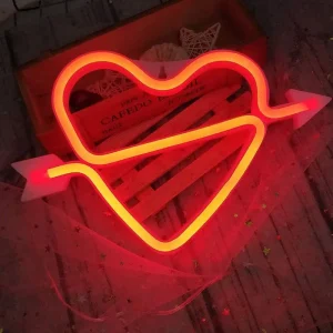 Lampe Neon Coeur Flèche De Cupidon