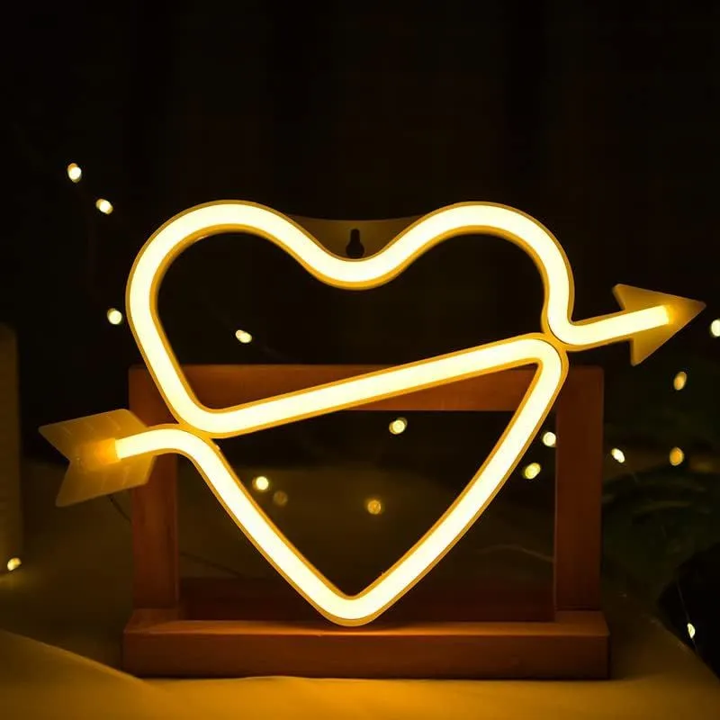 Lampe Neon Coeur Flèche De Cupidon Blanc – Image 4