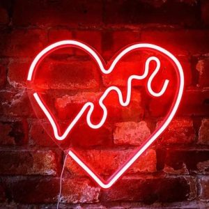 Neon Love Coeur Rouge