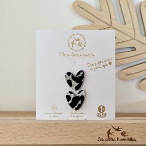 Les petites hirondelles – Pin&rsquo;s coeur à partager – Léopard argenté