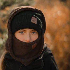 Cagoule surcapuche en polar pour enfant/adulte - Café noir
