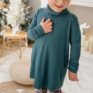 Top Clara à manche longue jade évolutif pour enfant et junior, grandeurs de 6 mois à 10 ans