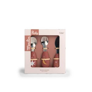 Moulin Roty – Set de couverts en silicone – Après la pluie