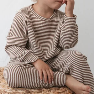 Ensemble gaufré évolutif à 2 pièces manches longues pour enfant - Macaron