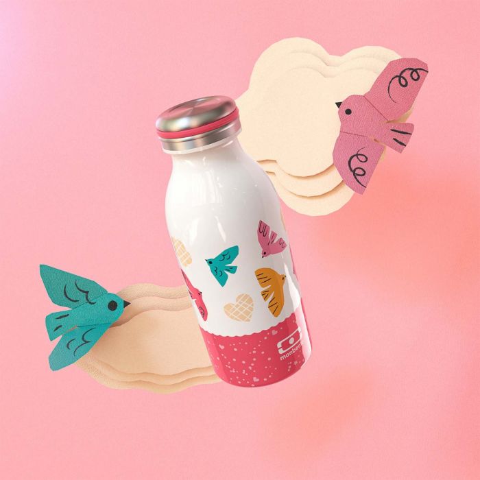 Mon Bento – Gourde isotherme enfants 350 ml – Rose Birds – Image 2