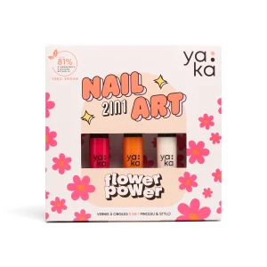 Yaka – Kit de vernis à ongles 2en1 enfants – Flower Power