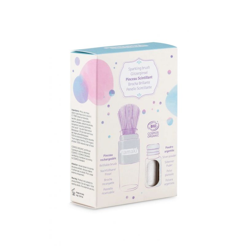 Namaki – Poudre scintillante argentée & son pinceau