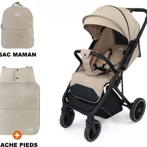 Poussette quotidiano réversible et compacte beige – Prima