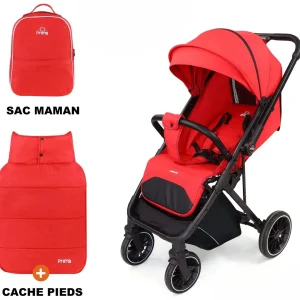 Poussette quotidiano réversible et compacte rouge – Prima