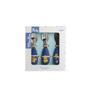Moulin Roty – Set de couverts en silicone – Puce & Pilou